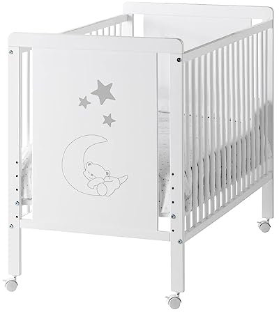 CoolDreams CoolDreams CoolDreams Kinderbett aus Holz, 120 x 60 cm und Set zur Befestigung der Wiege am Bett, ungiftige Wasserfarbe, vollständiger Schutz für das Baby, geeignet von 0 bis 3 Jahren