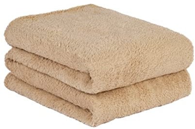 Brentfords Teddy-Fleece-Decke, großer Überwurf über dem Bett, Plüsch, superweich, warm, Sofa-Couch-Tagesdecke, Naturlatte – 150 x 200 cm