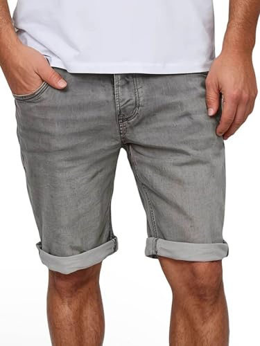 MUSTANG Jeans Shorts Herren Stretch Kurz Regular Fit Chicago Real X Kurze Hosen Sommer Denim Einfarbig Grau w32, Größe:W 32, Farbe:Light Grey Denim (311)