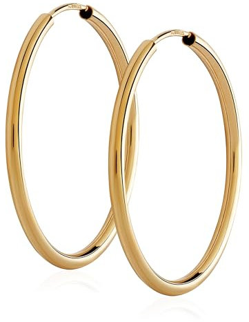 NKlaus Paar 585 Gold gelbgold Creolen Ohrringen Ohrschmuck 1,8mm rund Goldohrringe 30mm 9030