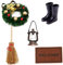 Puppenhaus Garten Möbel Deko Mini Vintage Öllampe Kranz Besen Teppichdecke Schuhe Miniatur Puppenstube Mikro Landschaft Ornament Für Wichtel/Wichteltür zubehör
