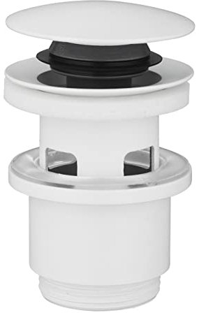 Edouard Rousseau Bonde de Lavabo Clic-Clac, diam. 63 mm, certifié NF, avec Trop Plein, Standard, Finition Blanche