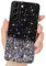 LCHULLE Handyhülle Kompatibel mit Samsung Galaxy S21 FE 5G(6.4 Zoll) Hülle Glitzer Transparent Silikon Case Bumper Glänzend Mädchen Schutzhülle für Samsung S21 FE 5G Schwarz