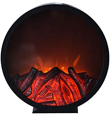ZAKSEM Flame Fireplace Lamp Wall Fireplace With Electric Fire - Led Flame Effect - Black - 12.9 X 12.5 Inch Atmosphere Lamp