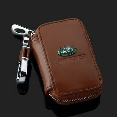 AIYING Cuir, Étuis à Clés de Voiture, Porte-clés Télécommande, Porte-clés, Accessoires de Décoration, pour Land Rover Defender Discovery 3 4 Range Sport Evoque Freelander 2,Brown