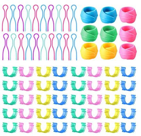 OTKARXUS Spulenhalter Clips, 69 Stück Kunststoff Spulenfaden-Halter und Silikon Gewinde Spule Huggers für Nähmaschinen-Zubehör Garnspulen-Organisation, gemischte Farben