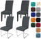 Yugarlibi Lot de 4 housses de chaise extensibles pour chaise basculante - Amovible et lavable - Protection pour cuisine, restaurant, hôtel, banquet, mariage (gris foncé, 4 pièces)