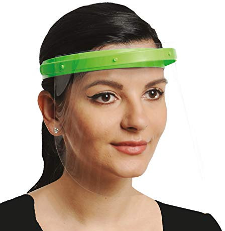 OceanSocks Face Shield, 2-Piece Foldable Visor Set, White, PET Material, Anti-Fog, Anti-Bacterial, Lightweight, Breathable