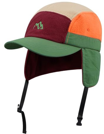 CLAPE Basecap Herren mit Ohrenklappen 5 Panel Winter Kappe Thermal Wool Baseball Cap Unisex Warm Trappermütze Earflap Trucker Cap