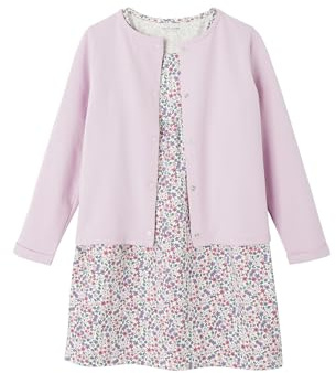 Vertbaudet Mädchen-Set: Kleid + Cardigan malve 128