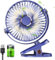 Huifengjie Ventilador de Mesa con Pinza 5000mAh Portatil Mini Ventilador USB Silencioso Pequeño Ventilador de Escritorio 5 Velocidades 720° Rotation Ventilador a Pilas para Oficina Hogar Camping