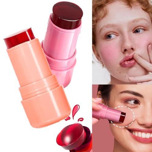 KARLOR Gelee Blush Stick Set, 2 Stück Jelly Blush Stick Pfirsich Rosa Rouge Stick cream Blusher Blush Stain Set cremig Rouge Gesicht matte wasserdicht Natürlich gesunde Wange Erröten
