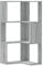 vidaXL Eckregal, Bücherregal Regal 3 Böden, Standregal Bücherschrank für Wohnzimmer, Aktenregal Büroregal Wandregal, Grau Sonoma Holzwerkstoff