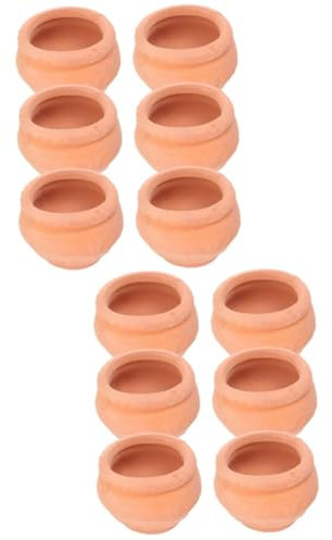 Cabilock 12 Piezas Maceta En Miniatura Macetas para Plantas De Interior Contenedor De Bonsáis Mini Maceta Ollas De Barro para Cocinar Suministro De Jardín Florero Redondo Pequeña Cerámica