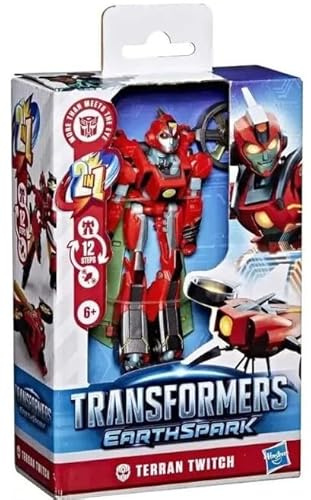 Transformers Toys EarthSpark Deluxe Class Terran Twitch Actionfigur, 12,7 cm, Roboterspielzeug für Kinder ab 6 Jahren