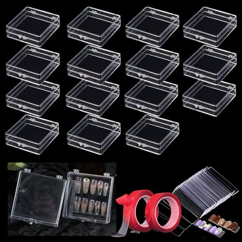 FGXY 67pcs Durchsichtige Aufbewahrungsbox für Nagelspitzen, Nail Art Display Ständer Halter-Set, Plastik Klar mit Klappdeckel Aufbewahrungsbox, Verwendet Zum Aufbewahren Von Nailart, Clips, Perlen