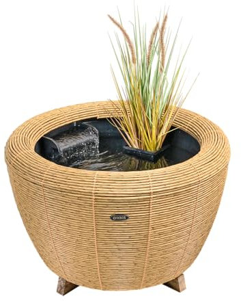 velda Orbis - Mini Estanque con Cascada y Bomba, Fuente de Agua Decorativa para Interior y Exterior, diseño Natural