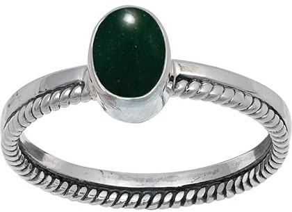 JEWELFORCE Rubyllite Lab Grown Edelstein 925 Sterling Silber Stilvoller Handgefertigter Band Ring Geschenkartikel Herren und Damen Schmuck JSR-109AQ19_(65 (20.7))
