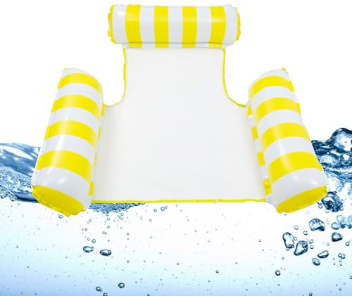 Hamaca De Agua,4-En-1 Tumbona Hinchable,Colchón Hinchable para Piscina,Colchoneta Flotante Plegable,Silla De Agua con Respaldo Y Reposabrazos,Juguetes para La Piscina Verano Playa Mar Y Bomba De Aire