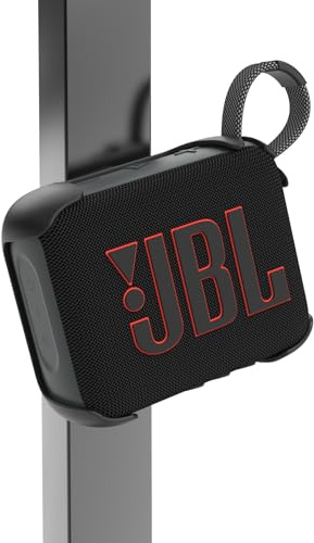 HOLACA Case with Strap for JBL GO 4 Bluetooth Speaker, Magnetic Protective Cover with ABS Hard Shell, Integrated Cinch Strap & Strong Magnet for Gym, Bike, Car Mount