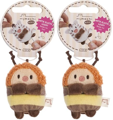 NICI Kuscheltier Hummel Hadshi 5cm - braun - Stofftier aus weichem Plüsch, niedliches Plüschtier zum Kuscheln und Spielen, für Kinder & Erwachsene, tolle Geschenkidee | 62923 (Packung mit 2)