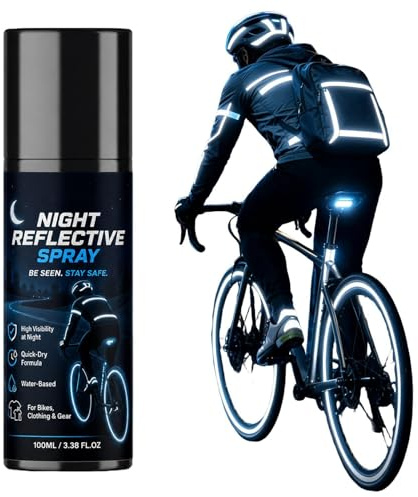Reflective Spray per Notte 100ml Vernice Luminosa per Sicurezza | Spray Riflettente per Sicurezza Notturna per Ciclismo Campeggio Outdoor Passeggiate Corsa Escursionismo
