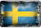 Cadora Magnetschild Kühlschrankmagnet Flagge Schweden Shabby chic abgenutzt alt gebraucht