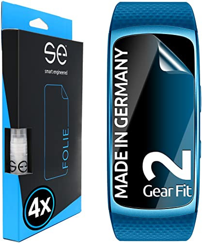 2x se® Film de Protection 3D Transparent pour Samsung Gear Fit 2, Auto-réparateur, Compatible Empreinte & FaceID, Installation Sans Bulles, Résistant aux Chocs et Rayures, Fabriqué en Allemagne