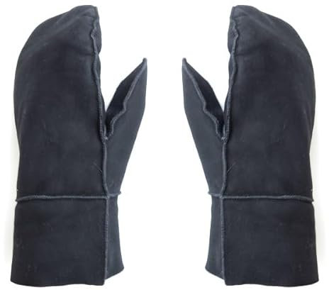 Sonia Originelli Fausthandschuhe aus Echtleder und Lammfell Schaffell warm und kuschelig, Farbe: schwarz, Gr. XL