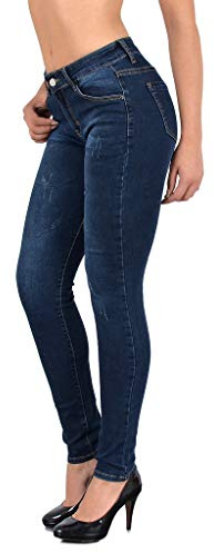 ESRA Damen Jeans Jeanshose Damen High-Waist Hochbund Hose bis Übergröße S400
