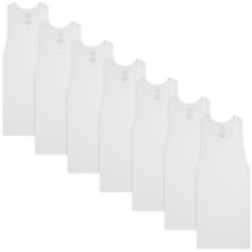 Fruit of The Loom Big Boys' Cotton a-Shirt (Pack of 7), White Ice, S