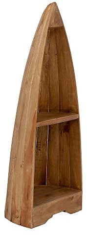 LEBENSwohnART Bootsregal Bali Antique-Natural ca. 100cm Dekoregal Holzregal Regal Bücherregal