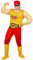 W WIDMANN MILANO Party Fashion - Costume campione di wrestling con camicia muscolosa, pugile, lottatore, costumi in maschera