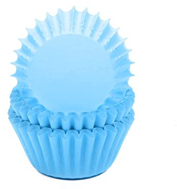 Miss Bakery's House® Mini-Muffinförmchen Standard - Ø 32 mm x 20 mm - Hellblau - 200 Stück - Papier-Backförmchen - für kleine Cupcakes, Muffins, Pralinen