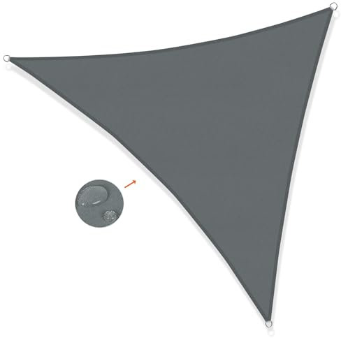 SUNNY GUARD Voile d'ombrage Triangulaire 3x3x3m Imperméable Toile Ombrage UV Protection pour Patio Jardin, Terrasse, Extérieur, Balcon,Gris Anthracite