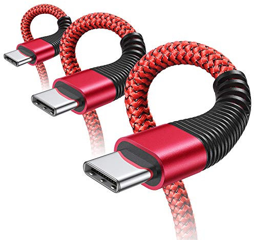 AINOPE Cable USB Tipo C [3 Pack 0.5M+1.2M+2M] Cargador Tipo C Carga Rápida y Sincronización Cable USB C para Samsung S10/S9/S8/Note 10/Note 9, Huawei P30/P20/Mate 20, Xiaomi Redmi Note 7