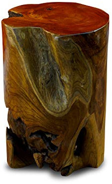 Kinaree Wurzelholz Beistelltisch aus massivem Teak | Handgefertigter Holz Tisch aus Indonesien | Natur Unikat als Hocker, Nachttisch oder Pflanzenständer | Ca. 40x30x30 cm