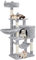 Yaheetech Cat Tree, 138.5cm Multilevel Cats Tower with Luxury Spacious Cat Condo,Pet-ear shaped Perch, Cozy Hammock and Scratching Posts for Indoor Kittens, Light Grey