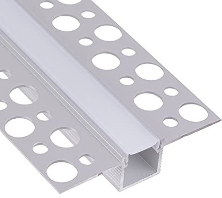 .one-bath LED Trockenbauprofil 2m I LED Rigips Profil I 1x2m gerade I Alu Trockenbaueckprofil für LED-Streifen I Aluprofil I Decke I Wand