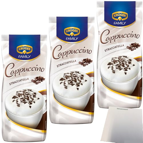 usy Bundle für Krüger Family Cappuccino Stracciatella 3er Pack (3x 500g Beutel) + usy Block