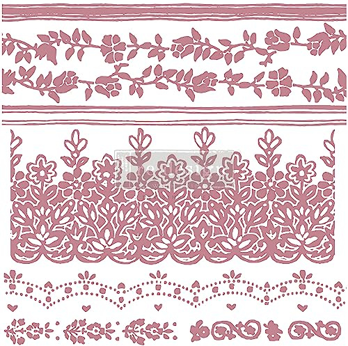 Transparente Deko-Stempel, Blumenränder für Wandmalerei, Wandkunst, Möbel, dekorativer Nachttisch, Bett-Seitenständer, großes Schminktisch-Set, Make-up, Schminktisch, Computertisch