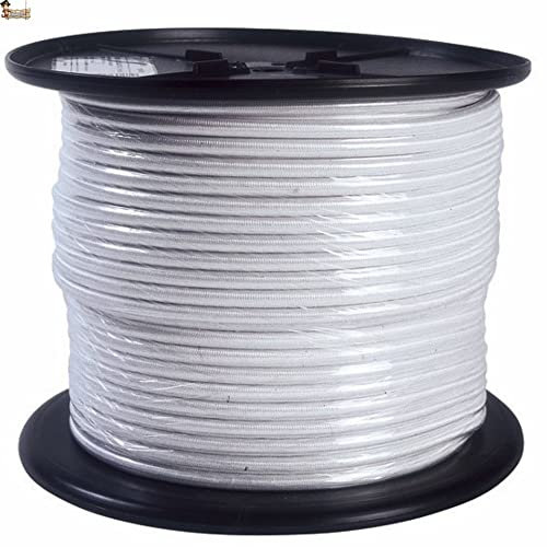 BricoLoco.com Cuerda elástica Goma para Lona Piscina o remolques. Redonda. Cordón pulpos Transporte. Náutica, Pesca, navegación. Color Blanco. (10, Ø 6 mm.)