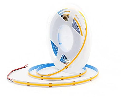 LED TRADING 5m COB LED Streifen Stripe flexibel knickbar dimmbar 24V Einfarbig in Warmweiß (3000K) IP20