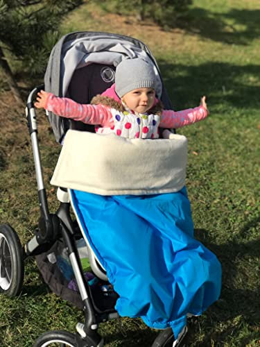 Wasserdichte, warme Decke für den Kinderwagen, Buggy, Jogger (Aqua/Bio-Baumwolle)