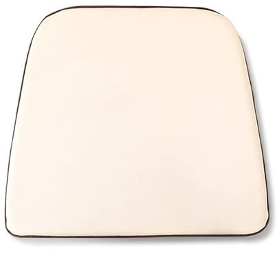 Stuhlkissen Sitzkissen mit Reißverschluss, Kunstleder Sitzauflage für Innen Büro Auto Wohnzimmer Yoga, Gefüllte Gedächtnisschaum, rutschfest, D-Form, Wasserdicht, Dicke 2CM,Weiß,40X44CM