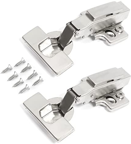 BigDean 2 Stück Schrank Scharniere 110 Grad Eckanschlag - Schrankscharniere Küchenschrank Türscharniere mit Soft Close Topfscharniere Integrierte Dämpfung