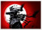 wandmotiv24 Poster als Wanddeko, Größe Din A4, Samurai, Raben, Asien, Krieger, Sonne, Japan, Moderne Wanddeko, Wandbilder, Deko, Bild M0102