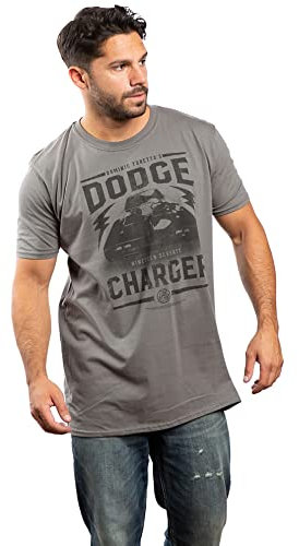 Cotton Soul Fast & Furious Charger Herren T-Shirt, Anthrazit, anthrazit, L