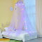 FIOBEE Betthimmel für Mädchenzimmer Bett Baldachin Vorhänge mit LED-Lichtern Moskitonetz DIY Prinzessin Zimmer Dekor mit Sternen Schmetterlingen für Kinderzimmer, Lila