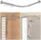 Asta per tenda da doccia a forma di L in acciaio inox inox curvato - 75-175 cm - sistema 4 in 1-24 anelli gratuiti, installazione solo foratura, per bagno, negozio di abbigliamento, spazio privato